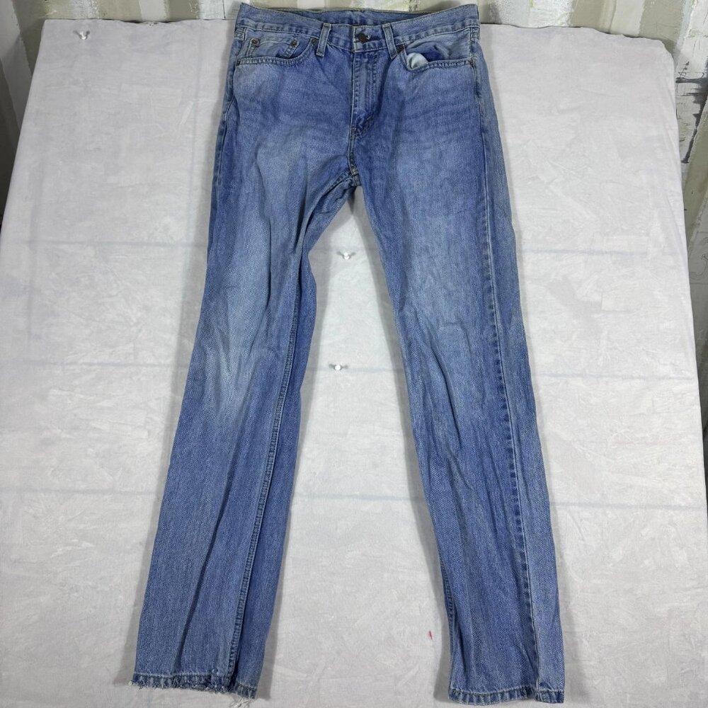 Levi's 505 Straight Leg Jeans Mens Blue Wash Denim Classic Streetwear Size 32x34